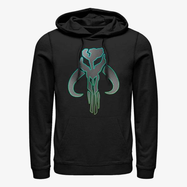 Queens Star Wars: The Mandalorian - Mando Silver Unisex Hoodie Black