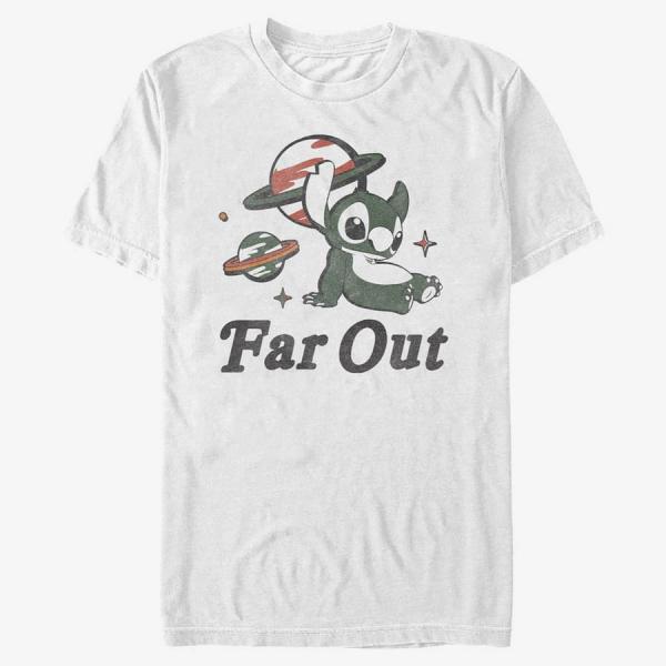 Queens Disney Classics Lilo & Stitch - FAR OUT STITCH Unisex T-Shirt White