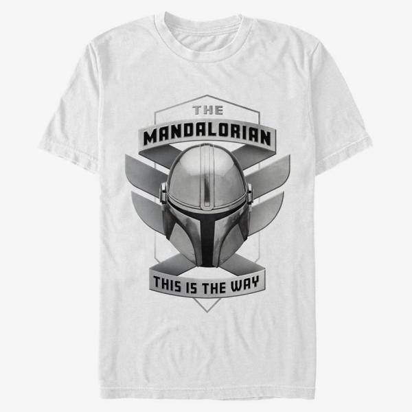 Queens Star Wars: The Mandalorian - Mando Helmet lite Unisex T-Shirt White