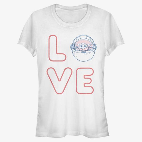Queens Star Wars: The Mandalorian - LOVE STACKED Women's T-Shirt White