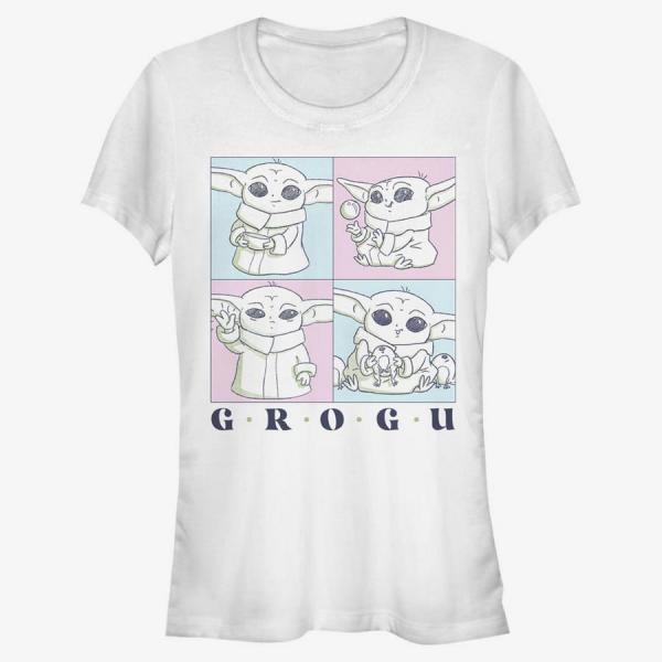 Queens Star Wars: The Mandalorian - GROGU CUTE BOXUP Women's T-Shirt White