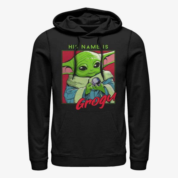 Mikina Merch Star Wars: The Mandalorian - His Name is Grogu Unisex Hoodie Black M