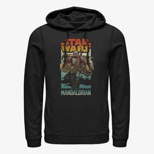 Mikina Merch Star Wars: The Mandalorian - Mando on Foot Unisex Hoodie Black L
