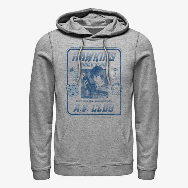 Queens Netflix Stranger Things - Mike Hawkins AV President Unisex Hoodie Heather Grey