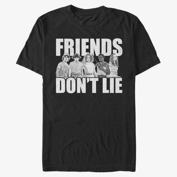 Tričko Merch Netflix Stranger Things - Cast Friends Don't Lie Unisex T-Shirt Black S
