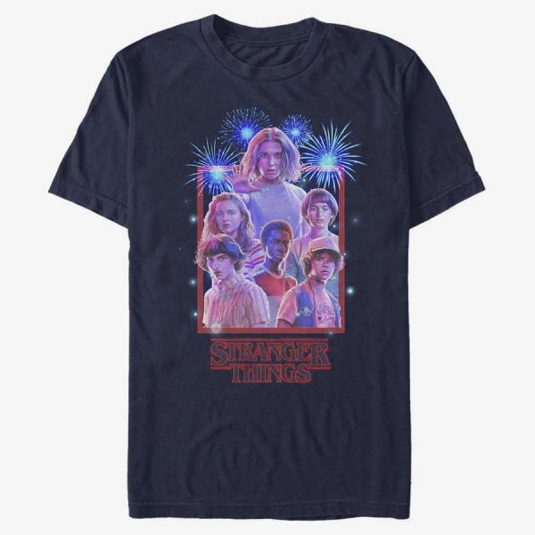 Tričko Merch Netflix Stranger Things - Stranger Box Unisex T-Shirt Navy Blue L