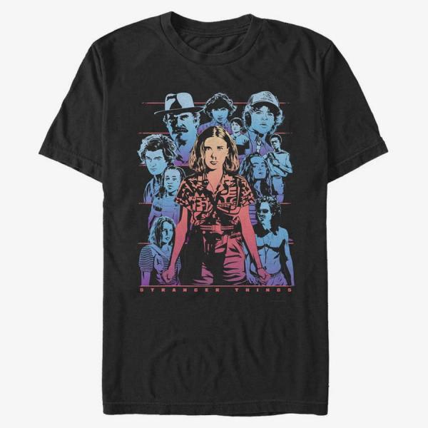 Tričko Merch Netflix Stranger Things - Populous Gaze Unisex T-Shirt Black XL