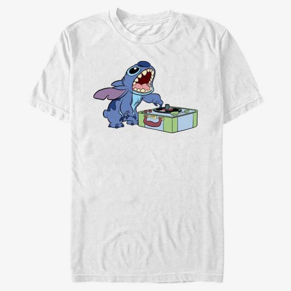 Tričko Merch Disney Lilo & Stitch - DJ Stitch Unisex T-Shirt White S