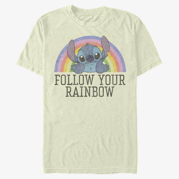 Tričko Merch Disney Classics Lilo & Stitch - STITCH RAINBOW Unisex T-Shirt Natural S