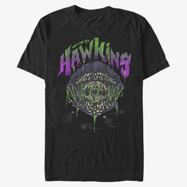 Tričko Merch Netflix Stranger Things - Welcome To Hawkins Unisex T-Shirt Black S