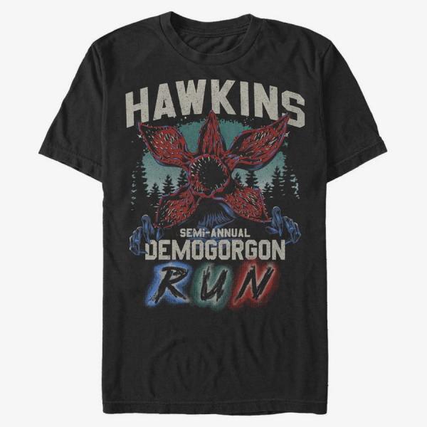 Queens Netflix Stranger Things - Hawkins Runner Unisex T-Shirt Black
