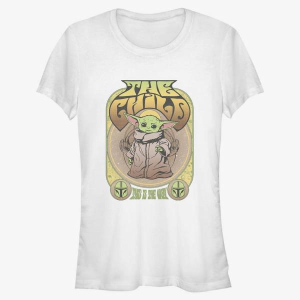 Queens Star Wars: The Mandalorian - Grogu Retro Gig Women's T-Shirt White