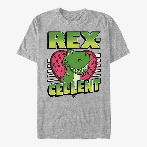 Queens Disney Toy Story 1-3 - Rexcellent Heart Unisex T-Shirt Heather Grey