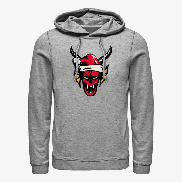 Queens Netflix Stranger Things - Hellfire Christmas Club Unisex Hoodie Heather Grey