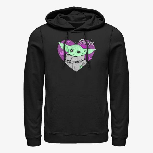 Mikina Merch Star Wars: The Mandalorian - Grogu Valentine Unisex Hoodie Black XXXL