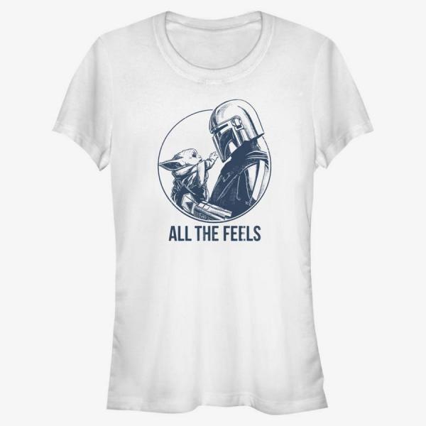 Tričko Merch Star Wars: The Mandalorian - The Feels Women's T-Shirt White XL
