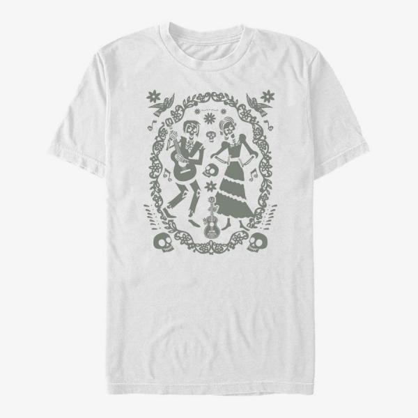Tričko Merch Pixar Coco - Paper Art Oval Unisex T-Shirt White S