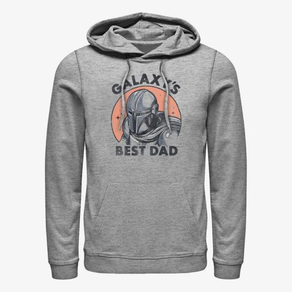 Mikina Merch Star Wars: The Mandalorian - Galaxy Mando Unisex Hoodie Heather Grey S