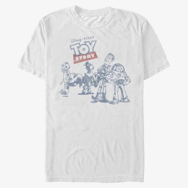 Queens Disney Toy Story 1-3 - Vintage Comic Unisex T-Shirt White