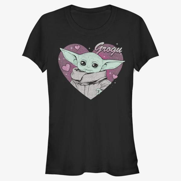Tričko Merch Star Wars: The Mandalorian - Grogu Valentine Women's T-Shirt Black S