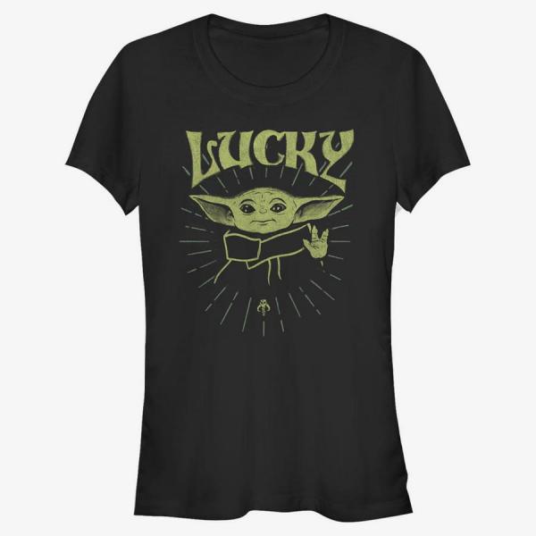 Tričko Merch Star Wars: The Mandalorian - Force of Luck Women's T-Shirt Black S