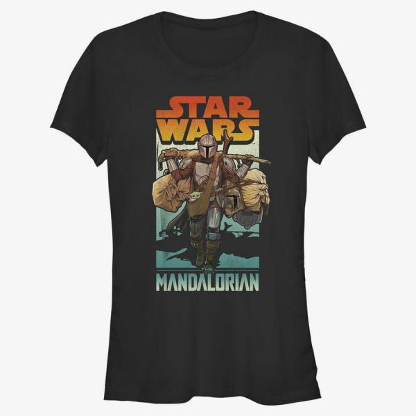 Queens Star Wars: The Mandalorian - Mando on Foot Women's T-Shirt Black