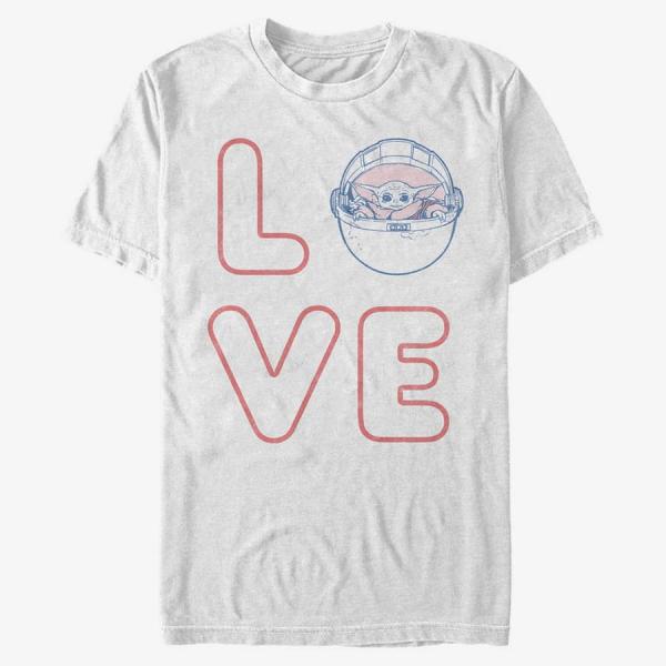 Queens Star Wars: The Mandalorian - LOVE STACKED Unisex T-Shirt White