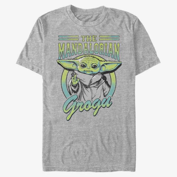 Tričko Merch Star Wars: The Mandalorian - Grogu Collegiate Unisex T-Shirt Heather Grey M