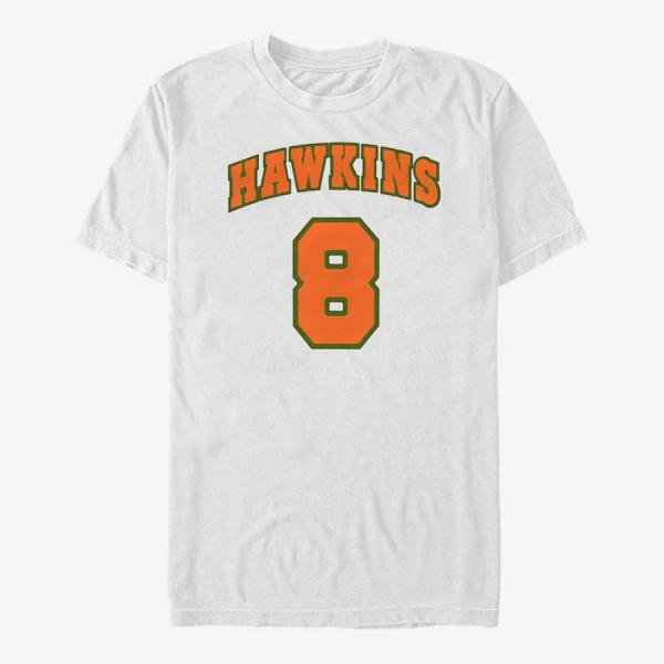 Tričko Merch Netflix Stranger Things - Hawkins Eight Unisex T-Shirt White XXXL