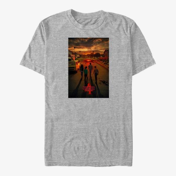 Queens Netflix Stranger Things - California Poster Unisex T-Shirt Heather Grey