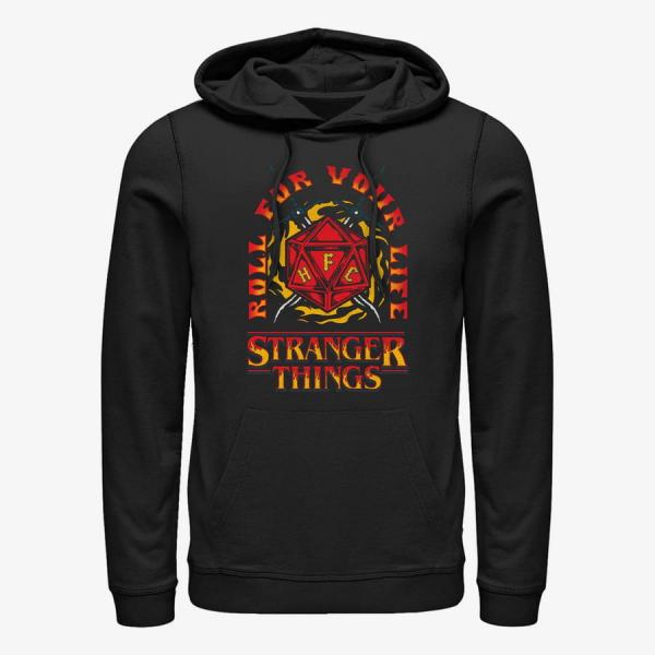 Mikina Merch Netflix Stranger Things - Fire and Dice Unisex Hoodie Black XXL