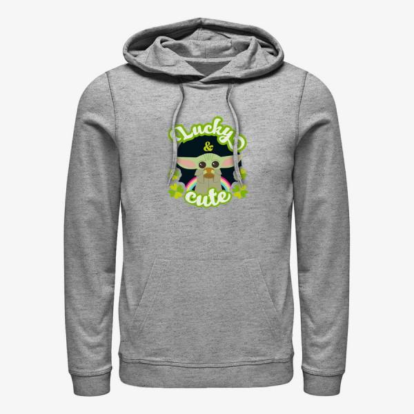 Mikina Merch Star Wars: The Mandalorian - Grogu Rainbow Unisex Hoodie Heather Grey M