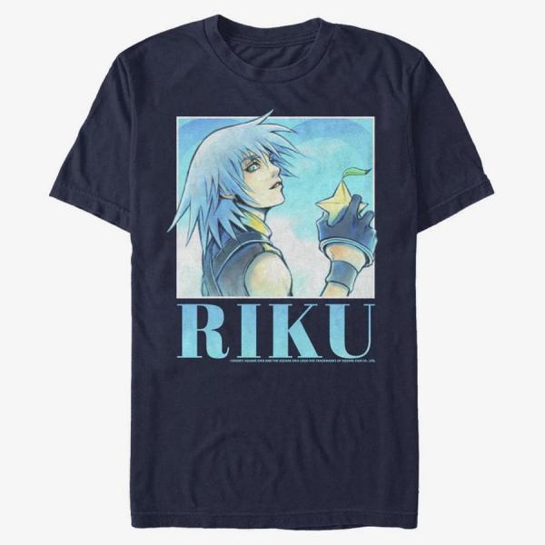 Tričko Merch Disney Kingdom Hearts - Riku Heart Throb Unisex T-Shirt Navy Blue S