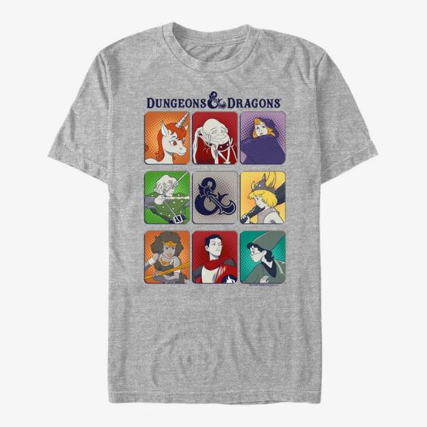 Tričko Merch Dungeons & Dragons - Character Squares Unisex T-Shirt Heather Grey XXXL