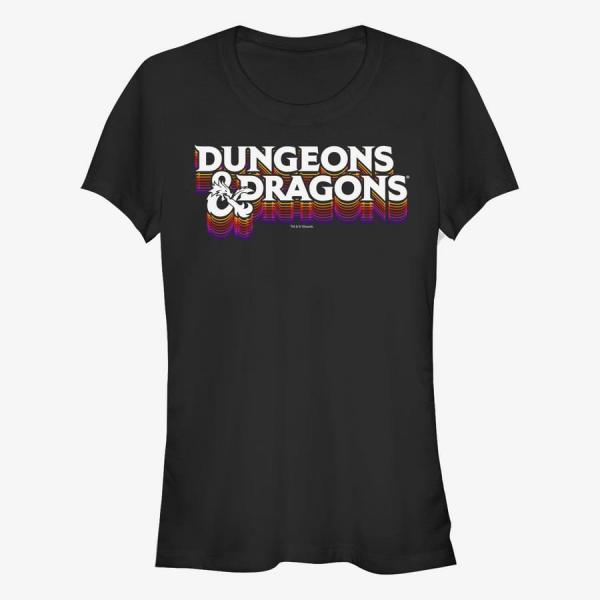 Tričko Merch Dungeons & Dragons - LOGO 70's RETRO COLORS Women's T-Shirt Black L
