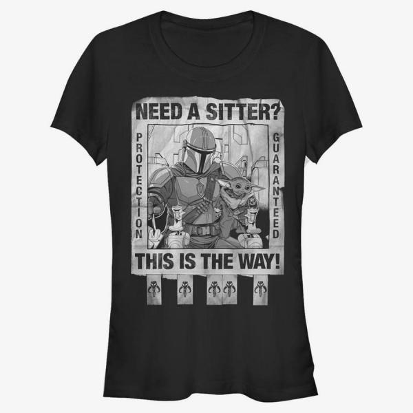 Tričko Merch Star Wars: The Mandalorian - Protection Guaranteed Women's T-Shirt Black M