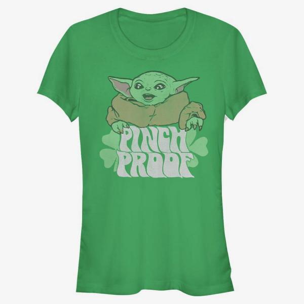 Tričko Merch Star Wars: The Mandalorian - Pinch The Baby Women's T-Shirt Kelly Green M