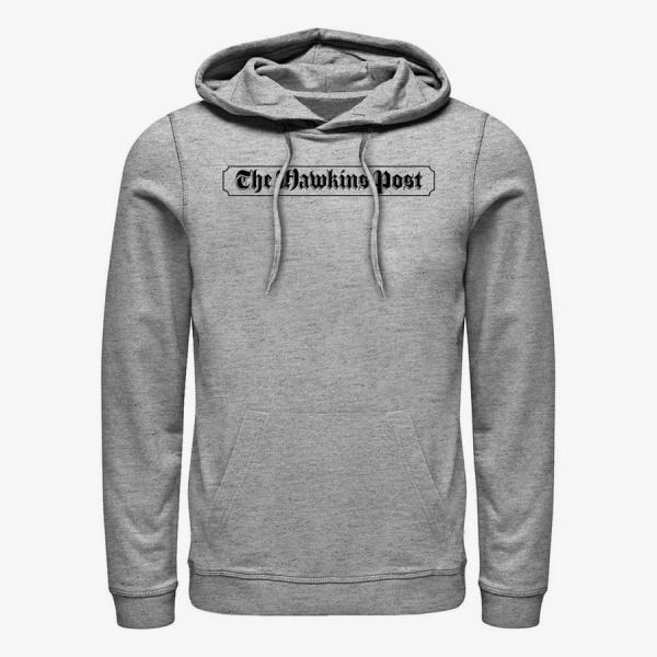 Mikina Merch Netflix Stranger Things - The Hawkins Post Unisex Hoodie Heather Grey S