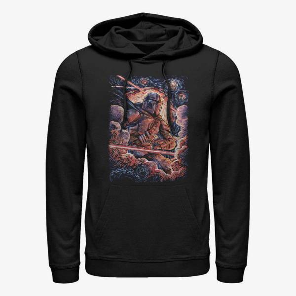 Mikina Merch Star Wars: The Mandalorian - Mando Painted Starries Unisex Hoodie Black S