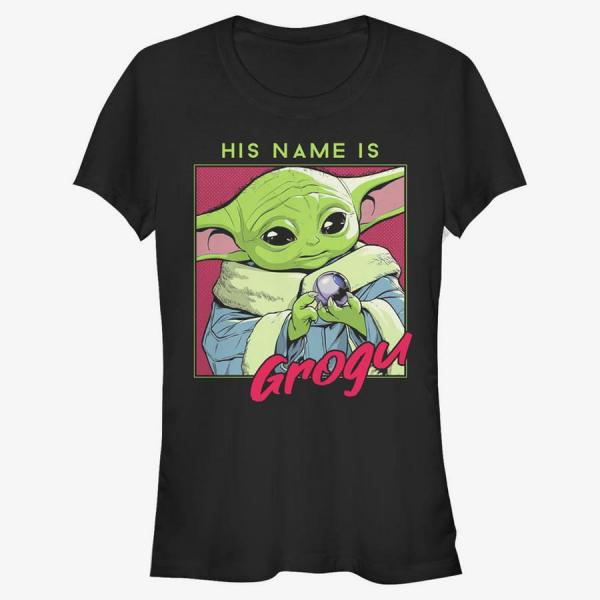 Tričko Merch Star Wars: The Mandalorian - His Name is Grogu Women's T-Shirt Black S