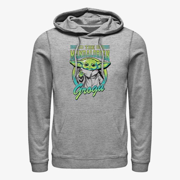 Queens Star Wars: The Mandalorian - Grogu Collegiate Unisex Hoodie Heather Grey