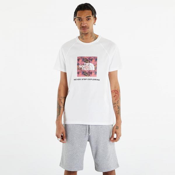 The North Face S/S Raglan Redbox Tee TNF White/ Cosmo Pink