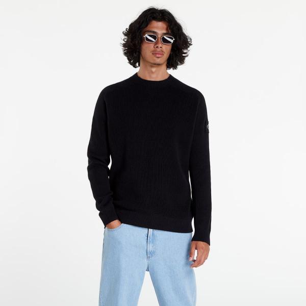 Svetr CALVIN KLEIN JEANS Calvin Klein Jeans Monologo Badge Sweat Black