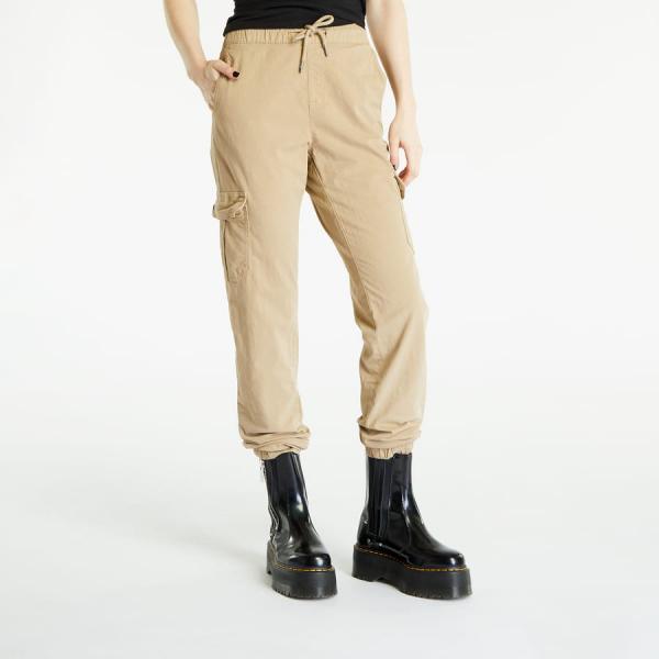 Kalhoty Urban Classics Ladies High Waist Cargo Jogging Pants Union Beige L