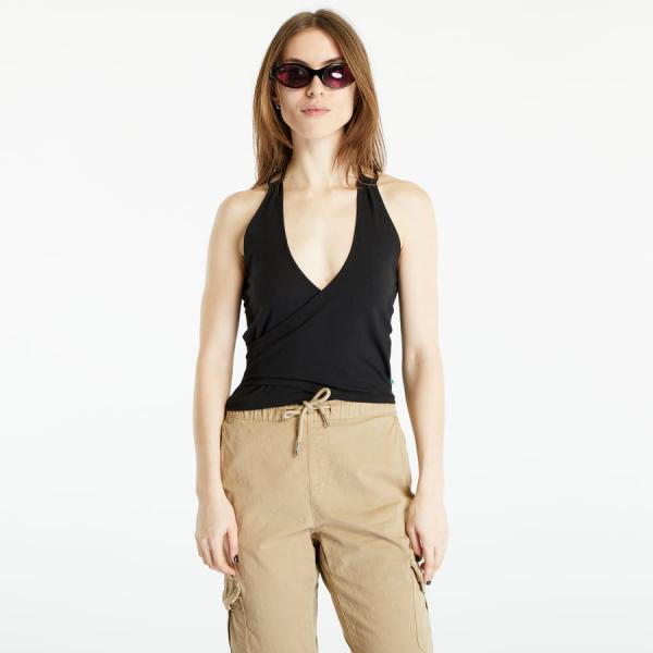 Top Urban Classics Ladies Short Wraped Neckholder Top Black XL