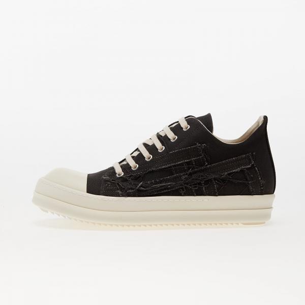 Rick Owens Denim Shoes - Slashed Low Sneaks Dark Dust/ Milk/ Milk