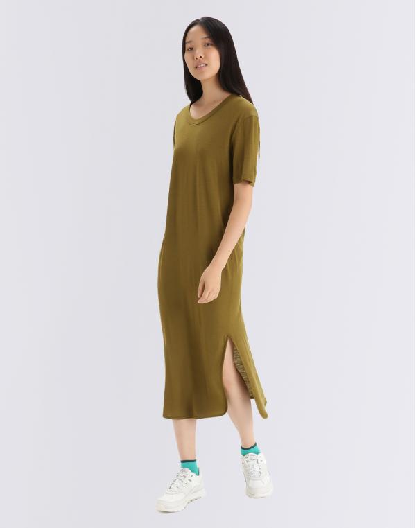 Icebreaker W Granary Tee Dress ALGAE XS