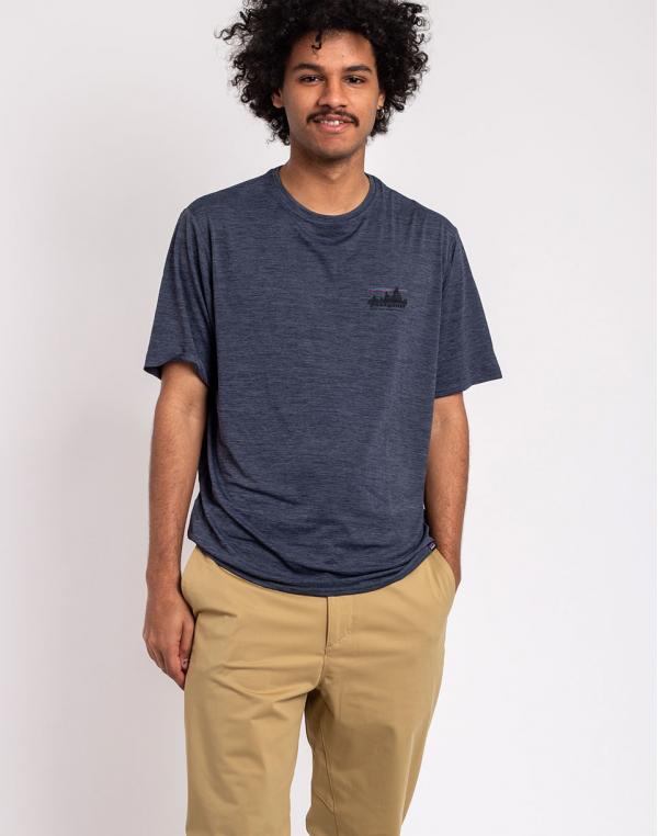 Tričko Patagonia M's Cap Cool Daily Graphic Shirt '73 Skyline: Smolder Blue X-Dye