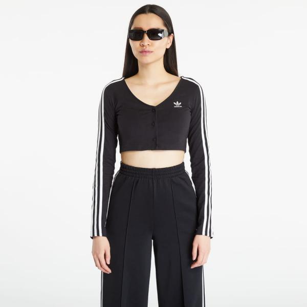 adidas Originals Adicolor Classics 3-Stripes Button Long Sleeve Black