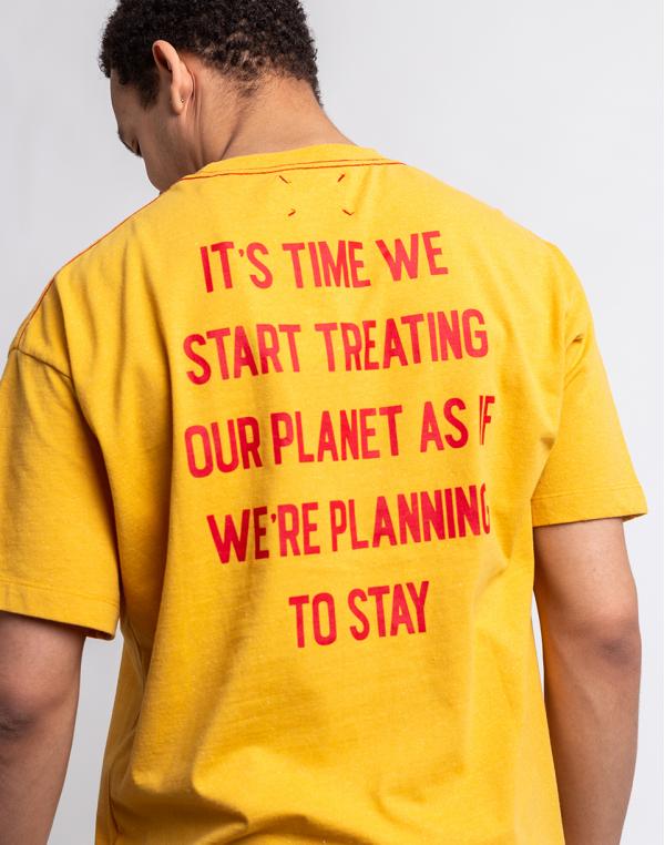 Tričko Knowledge Cotton Reborn™ Aspen Back Printed Tee 1343 Honey Gold